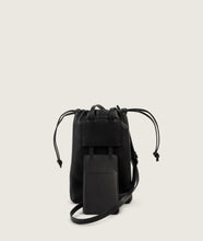 Load image into Gallery viewer, FORMA I Bourse Bag I Black I front view I showing the smart way how to access the pocket for your cards I white background