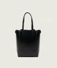 Load image into Gallery viewer, Pazar Tote Nano Grape leather Black with black stitching