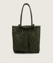 Load image into Gallery viewer, Pazar Book Tote Olive Handwoven Leather