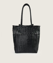 Load image into Gallery viewer, Pazar Book Tote Wiener Geflecht Black Handwoven Leather