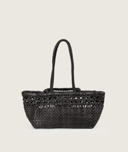 Load image into Gallery viewer, Pazar Tote Boat Wiener Geflecht Black Handwoven Leather