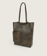 Load image into Gallery viewer, Pazar I Pazar Book Tote Antique Brown I side view I white background