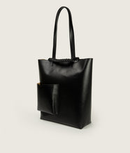 Load image into Gallery viewer, Pazar Book Tote Black Leather