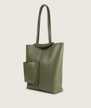 Load image into Gallery viewer, Pazar Book Tote Olive Green Soft Leather