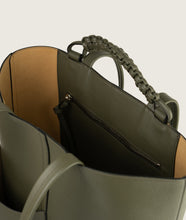 Load image into Gallery viewer, Pazar Book Tote Olive Green Soft Leather