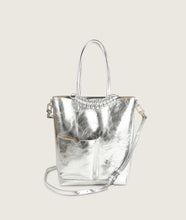 Load image into Gallery viewer, Pazar Book Tote Nano Silver Lamb Leather