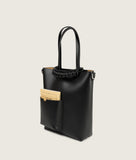 Load image into Gallery viewer, Pazar Book Tote Nano Black Smooth Leather