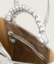 Load image into Gallery viewer, Pazar Book Tote Nano Silver Lamb Leather