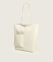 Load image into Gallery viewer, Pazar I Pazar Book Tote Latte I side view I white background