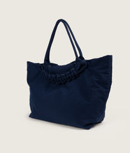Load image into Gallery viewer, Pazar Tote XL Navy plant dyed nylon I side view I white background
