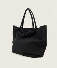 Load image into Gallery viewer, Pazar Tote XL Charcoal black plant dyed nylon I side view I white background