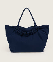 Load image into Gallery viewer, Pazar Tote XL Navy plant dyed nylon I front view I white background