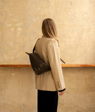 Load image into Gallery viewer, Furoshiki Crossbody Bag M LUX Soft Lamb Leather Black